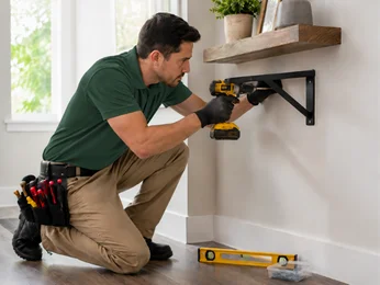 Shelving anchored into studs and loaded to prove it holds